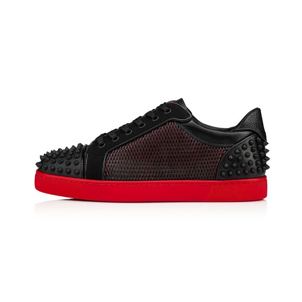 Side profile of Christian Louboutin Men Seavaste 2 in Calf Leather-Black