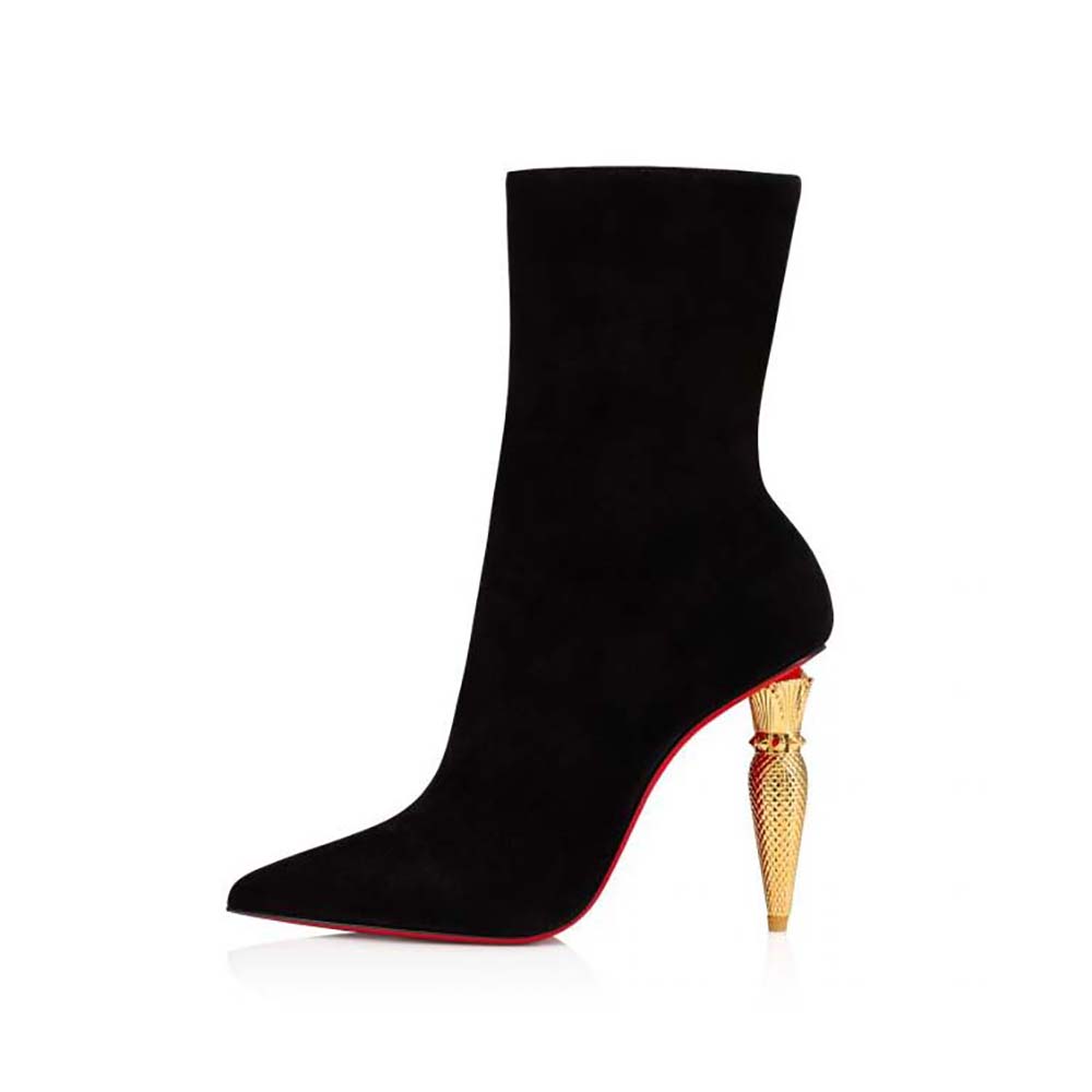 Side profile of Christian Louboutin Women Lipbooty 100 mm Heel Height-Black boot