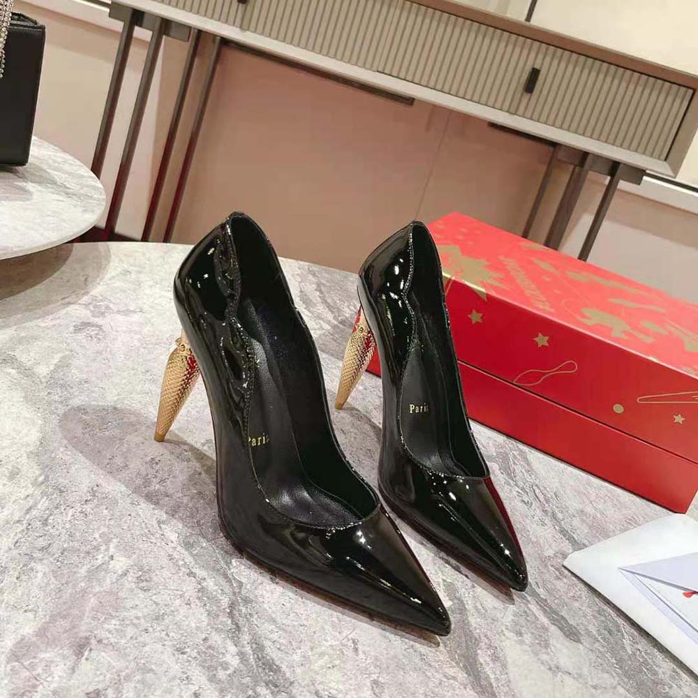 Close-up of signature red sole on Christian Louboutin Lipchick Pump