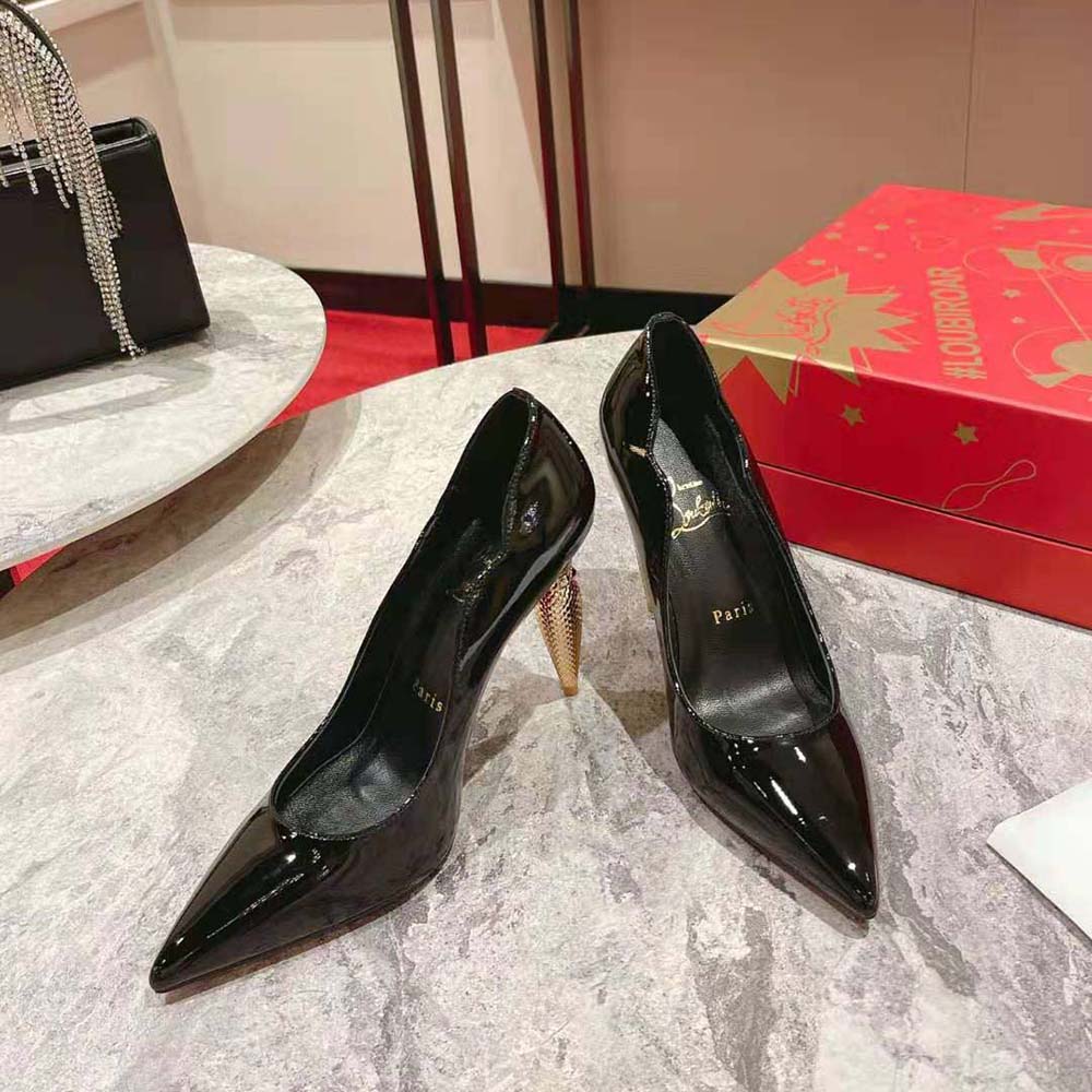 Christian Louboutin Women Lipchick Pump 100 mm Heel Height-Black - image 4