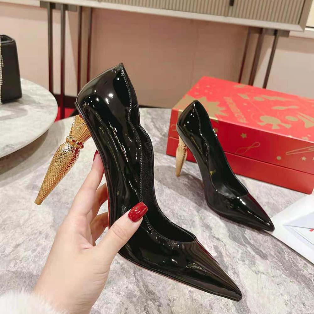 Christian Louboutin Women Lipchick Pump 100 mm Heel Height-Black - image 7