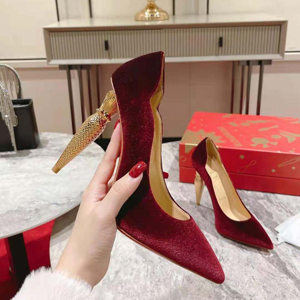 Christian Louboutin Women Lipchick Pump 100 mm Heel Height-Red - image 7