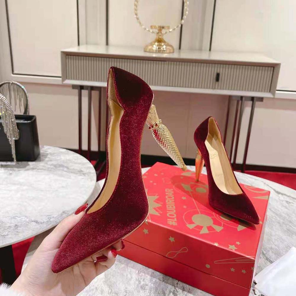 Christian Louboutin Women Lipchick Pump 100 mm Heel Height-Red - image 6