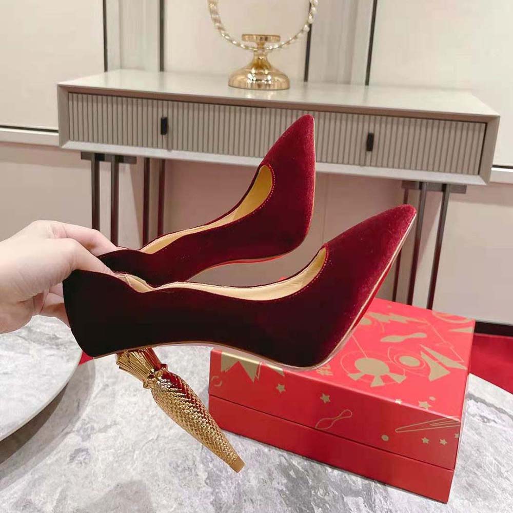 Christian Louboutin Women Lipchick Pump 100 mm Heel Height-Red - image 5