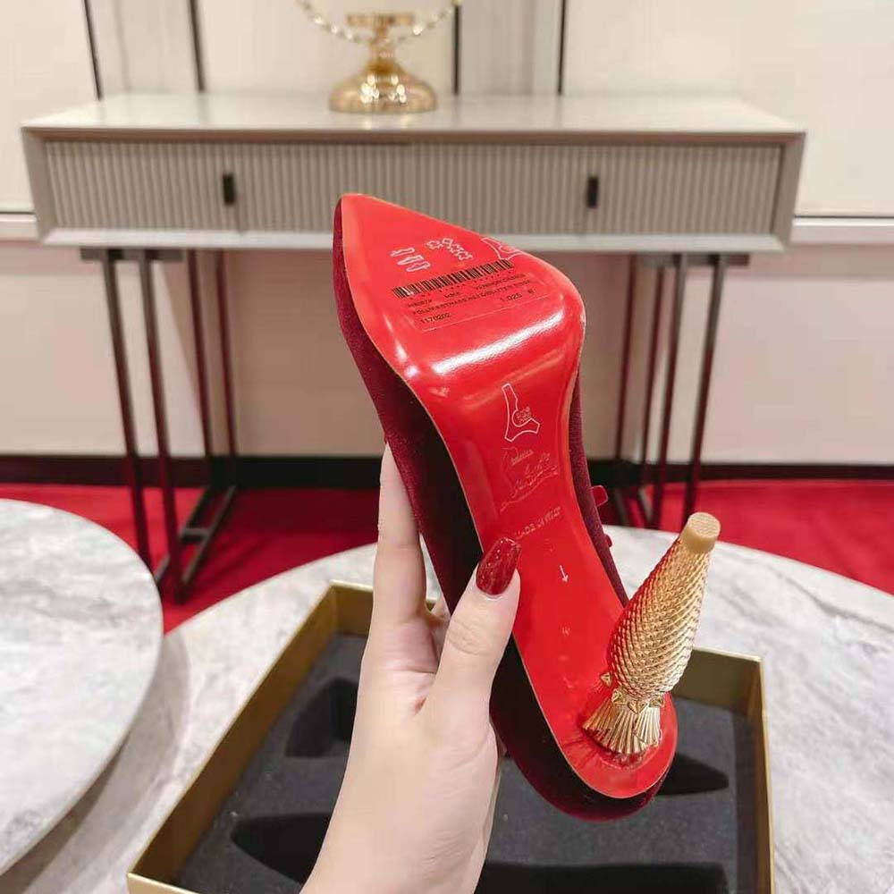 Christian Louboutin Women Lipchick Pump 100 mm Heel Height-Red - image 10