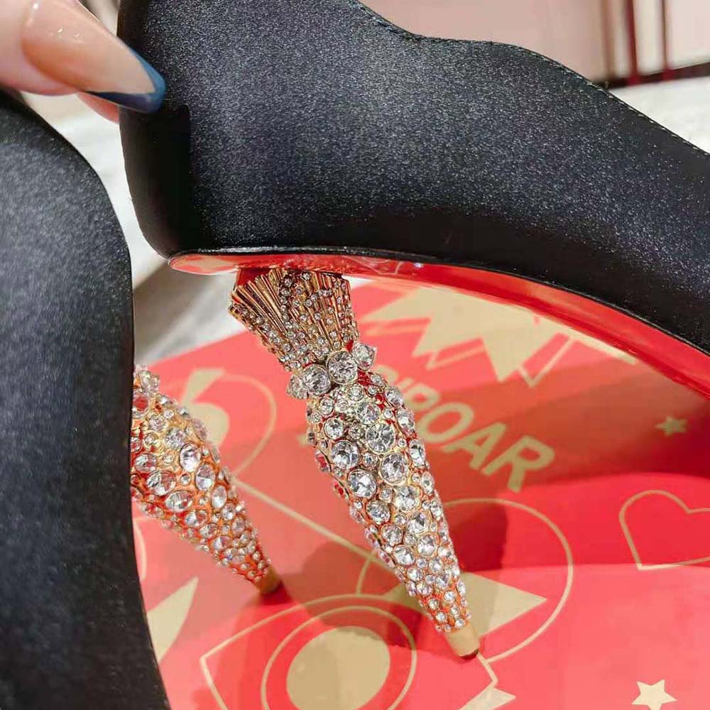 Christian Louboutin Women Lipstrass Pump 100 mm Heel Height-Black - image 9