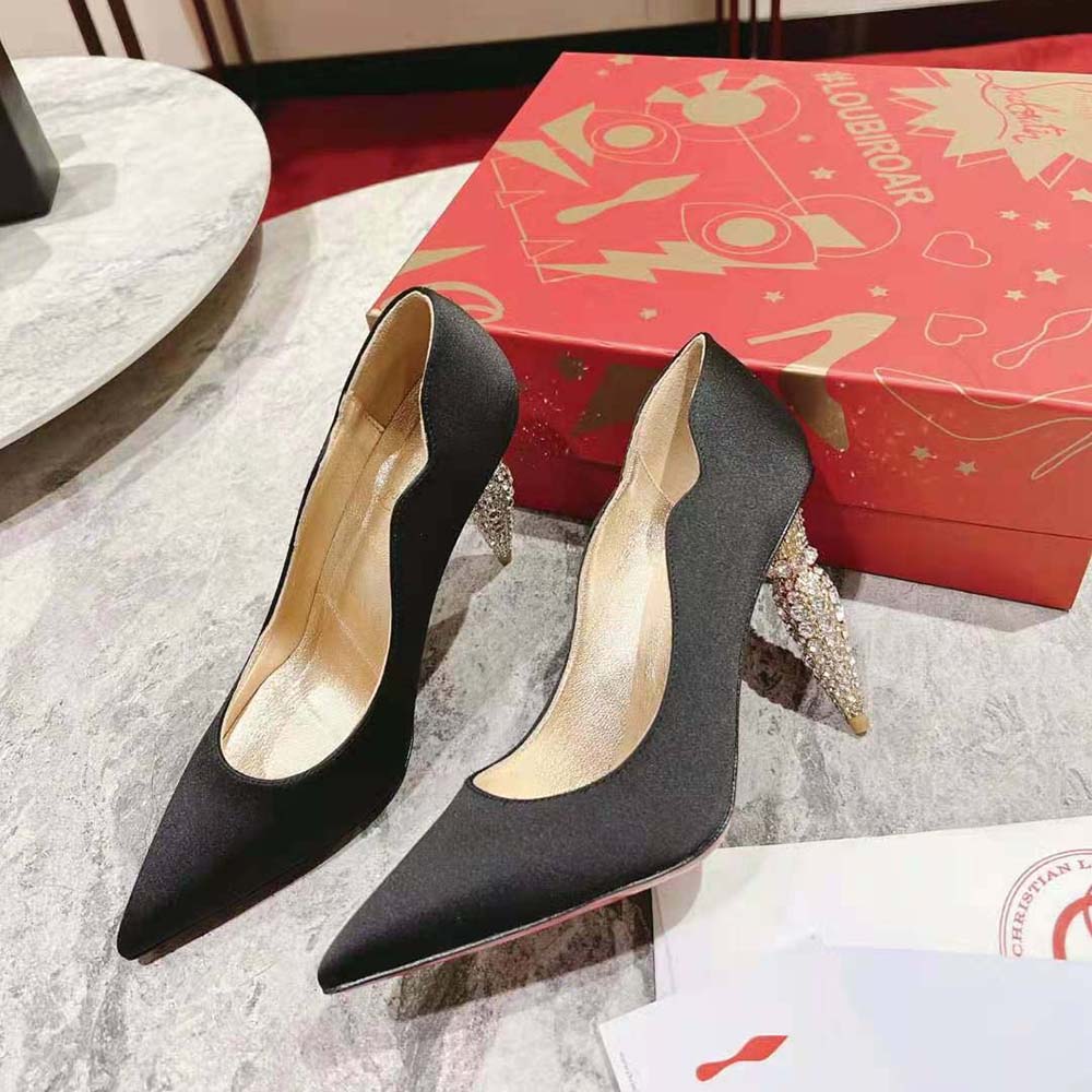 Christian Louboutin Women Lipstrass Pump 100 mm Heel Height-Black - image 4