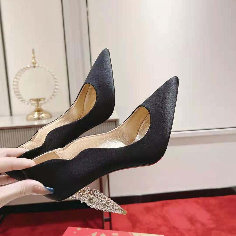 Christian Louboutin Women Lipstrass Pump 100 mm Heel Height-Black - image 6