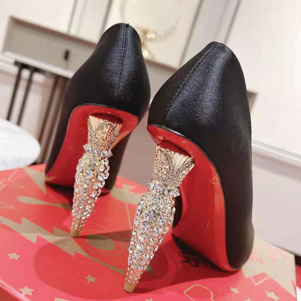 Christian Louboutin Women Lipstrass Pump 100 mm Heel Height-Black - image 10