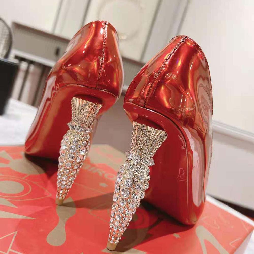 Christian Louboutin Women Lipstrass Pump 100 mm Heel Height-Red - image 10