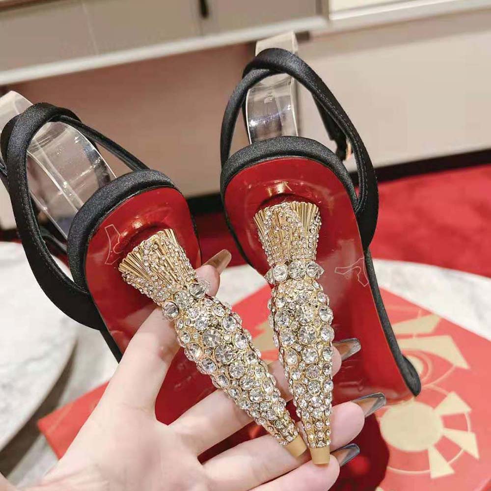 Christian Louboutin Women Lipstrass Queen 100 mm Heel Height-Black - image 9