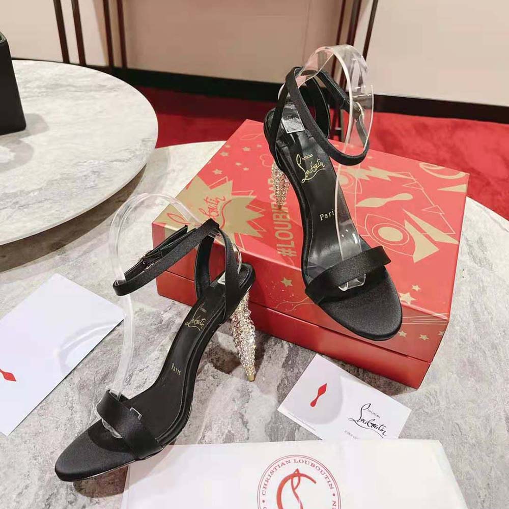 Christian Louboutin Women Lipstrass Queen 100 mm Heel Height-Black - image 4