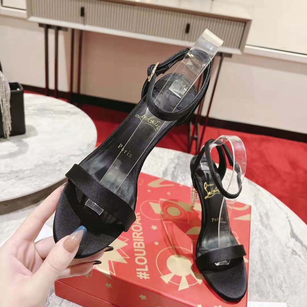 Christian Louboutin Women Lipstrass Queen 100 mm Heel Height-Black - image 6