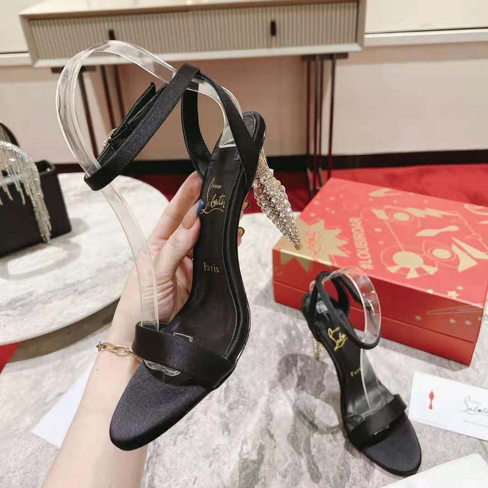 Christian Louboutin Women Lipstrass Queen 100 mm Heel Height-Black - image 7