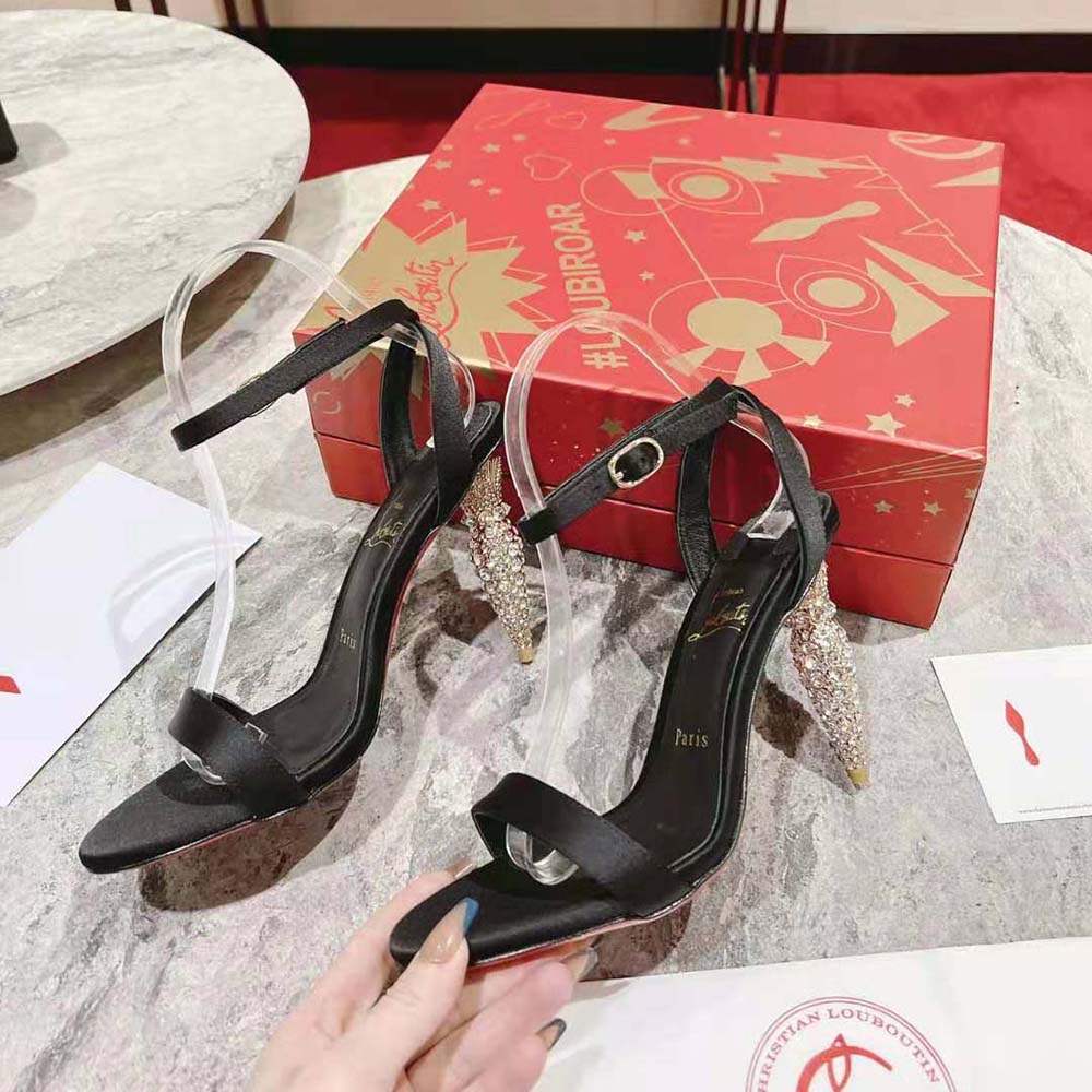 Christian Louboutin Women Lipstrass Queen 100 mm Heel Height-Black - image 5