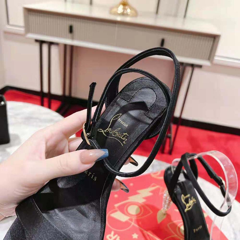 Christian Louboutin Women Lipstrass Queen 100 mm Heel Height-Black - image 8