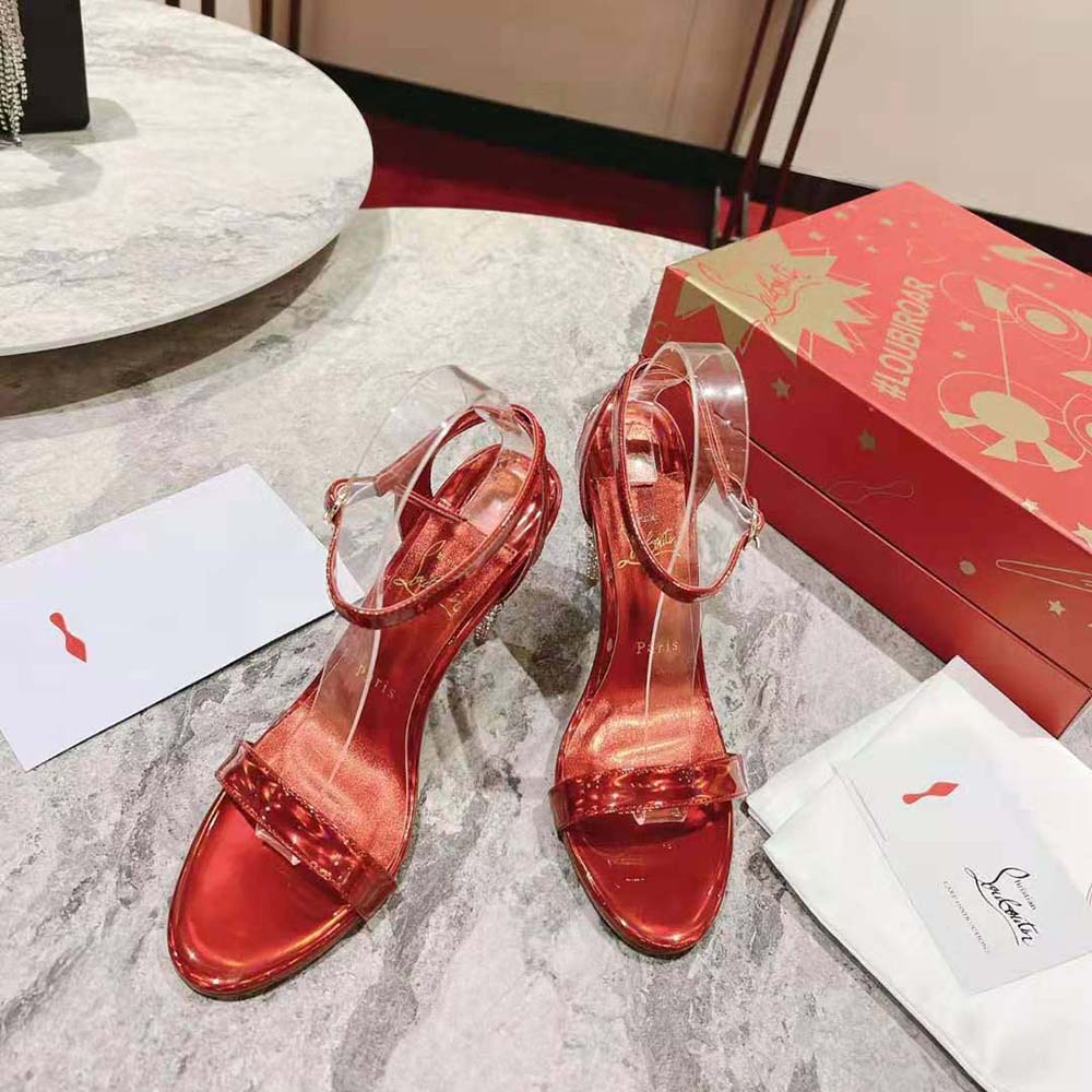 Christian Louboutin Women Lipstrass Queen 100 mm Heel Height-Red - image 4