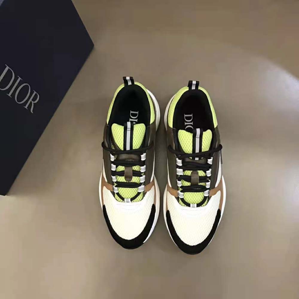 Close-up of Dior Men B22 Sneaker’s signature branding and sole texture