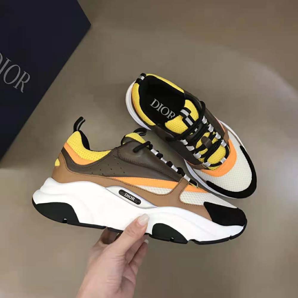 Top view showing laces and mesh of Dior Men B22 Sneaker
