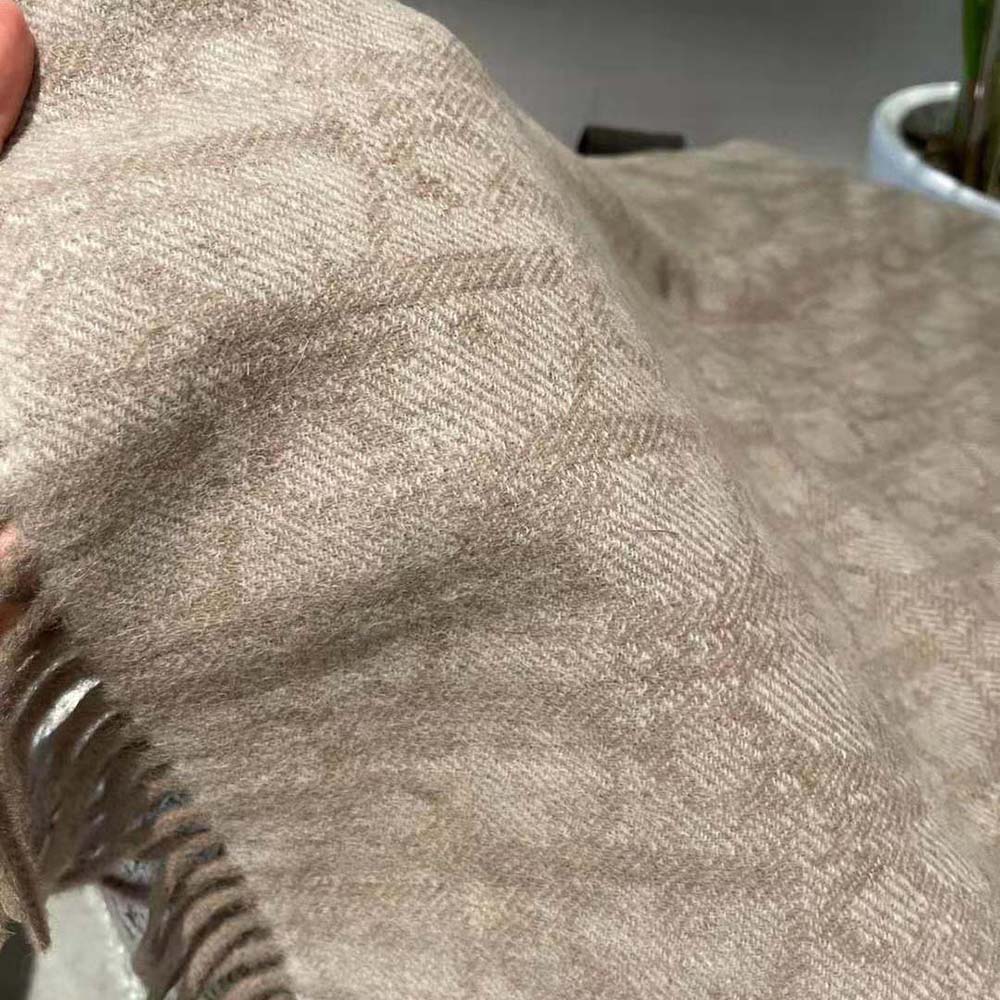 Dior Men Oblique Double-Sided Blanket Beige Cashmere and Wool - image 7