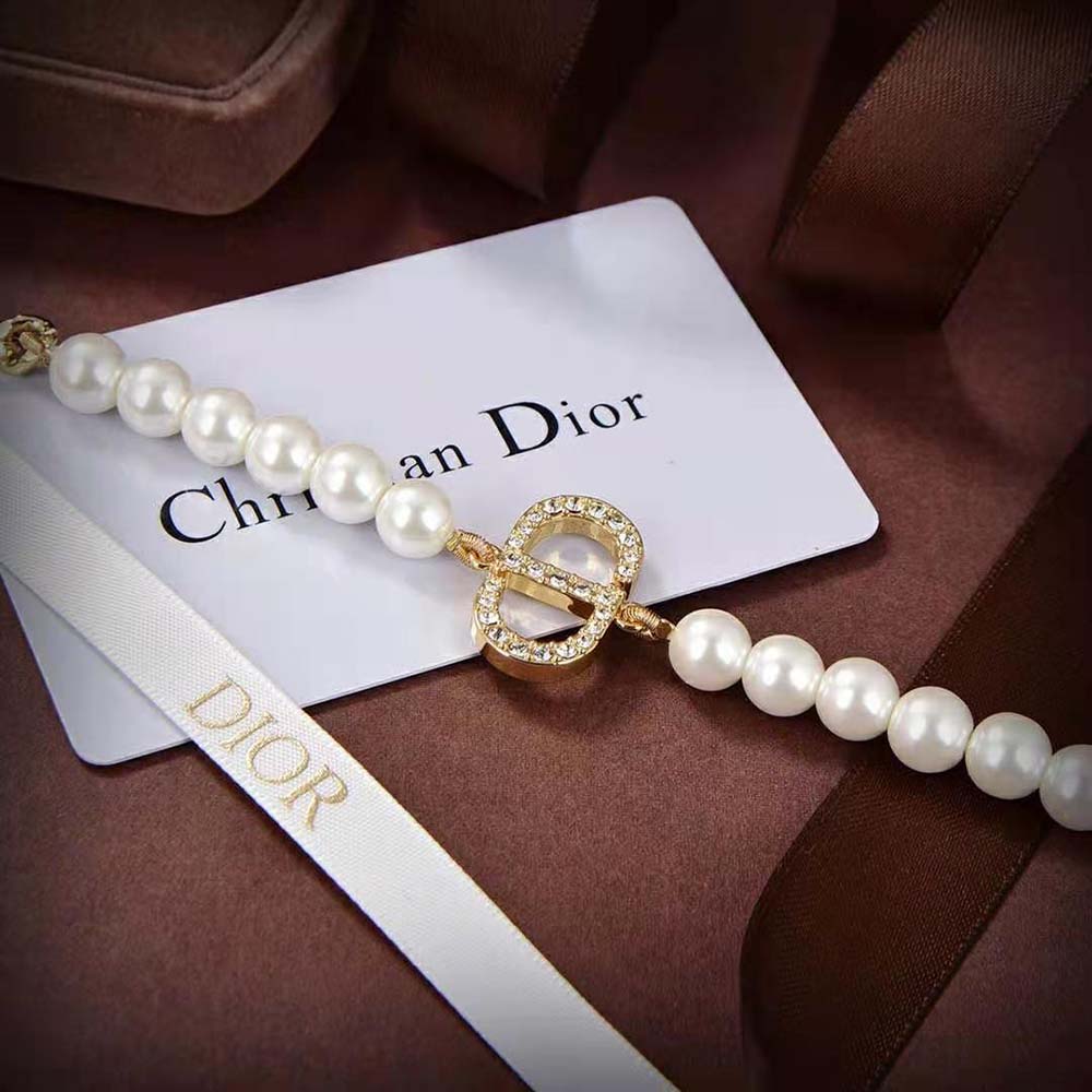 Dior Women 30 Montaigne Long Necklace Gold-Finish Metal and Silver-Tone Crystals - image 5