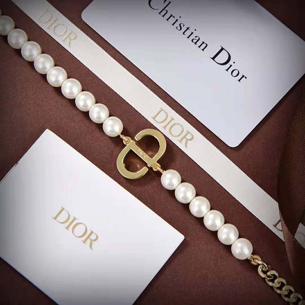 Dior Women 30 Montaigne Long Necklace Gold-Finish Metal and Silver-Tone Crystals - image 4