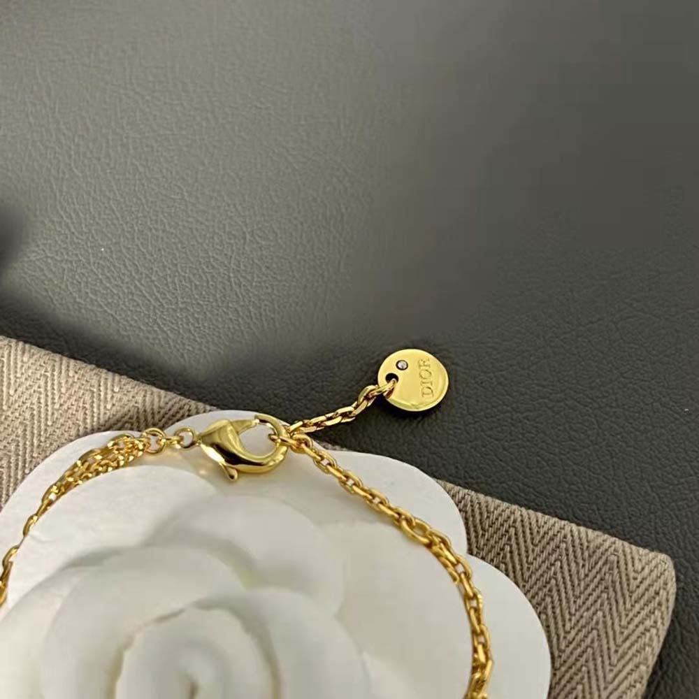 Dior Women 30 Montaigne Long Necklace Gold-Finish Metal and White Crystals - image 5