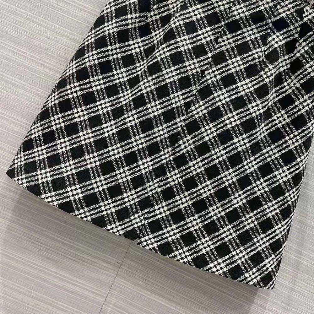 Dior Women Belted Short Skirt Black and White Check’N’Dior Virgin Wool - image 8