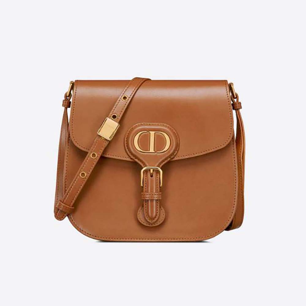 Front view of Dior Women Bobby Frame Bag Cognac-Colored Box Calfskin
