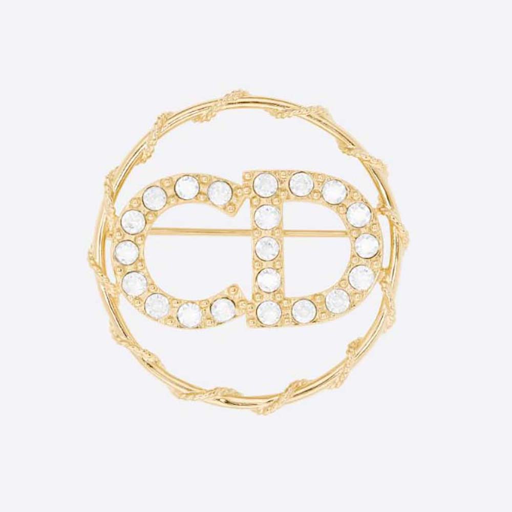 Front view of Dior Women Clair D Lune Brooch with crystals
