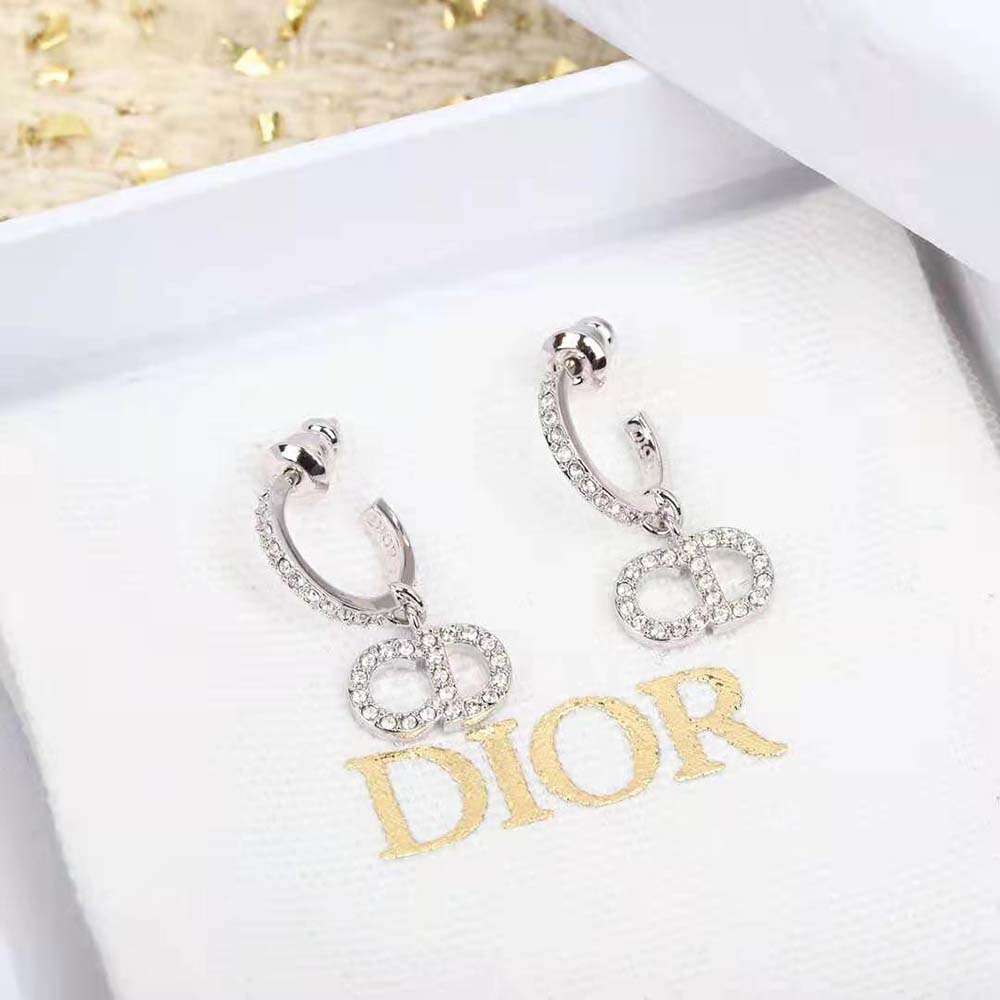 Side angle showing clip closure of Dior Women Clair D Lune Earrings