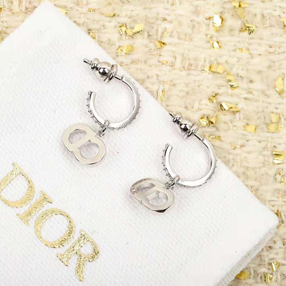 Dior Women Clair D Lune Earrings Silver-Finish Metal and Silver-Tone Crystals - image 4