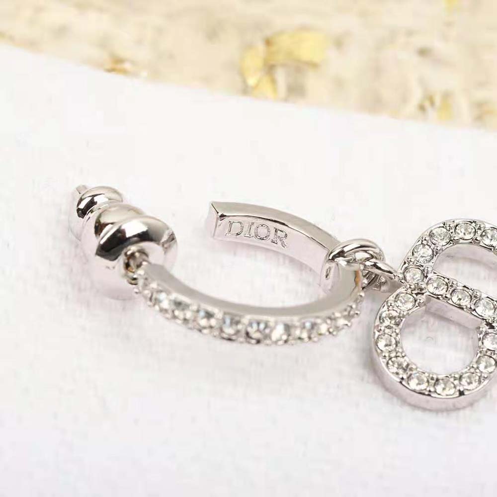 Dior Women Clair D Lune Earrings Silver-Finish Metal and Silver-Tone Crystals - image 6
