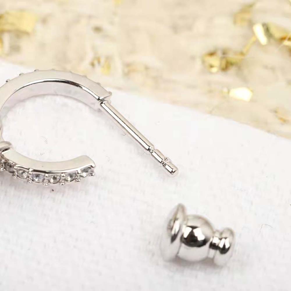 Dior Women Clair D Lune Earrings Silver-Finish Metal and Silver-Tone Crystals - image 7