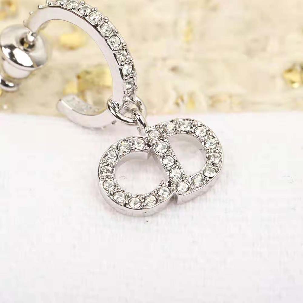 Dior Women Clair D Lune Earrings Silver-Finish Metal and Silver-Tone Crystals - image 5