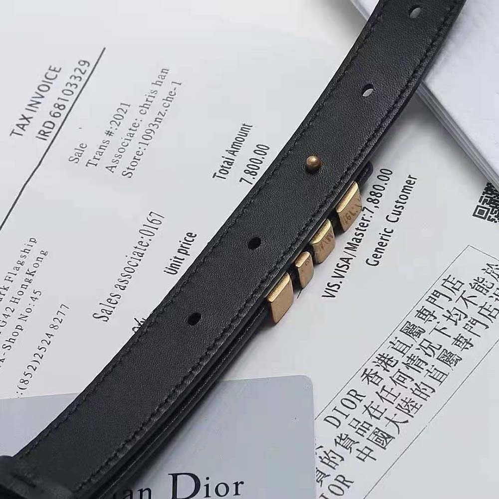 Dior Women D-Fence Belt Black Smooth Calfskin 30 MM - image 7