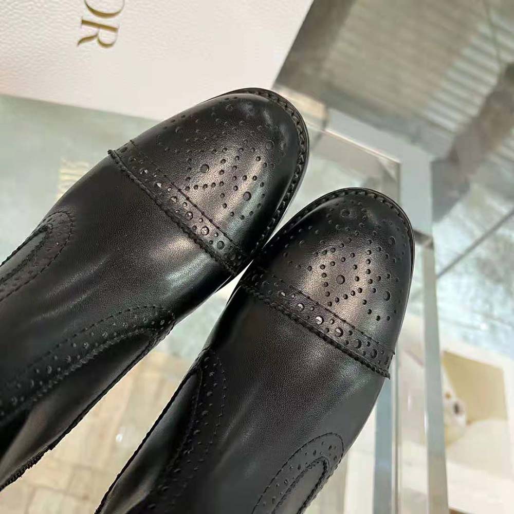 Dior Women D-Folk Heeled Ankle Boot Black Perforated Calfskin - image 7