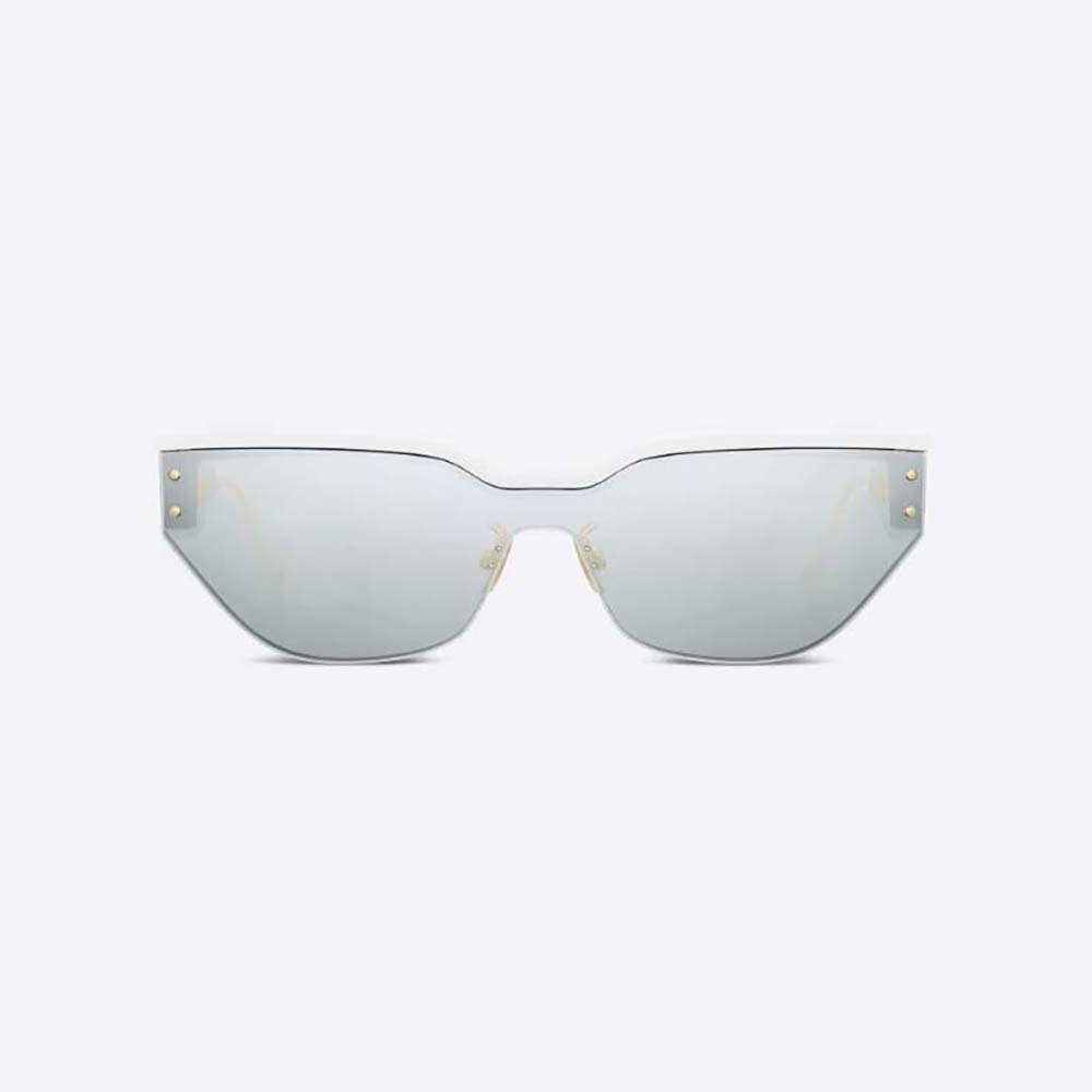 Front view of Dior Women DiorClub M3U White Mask Sunglasses oversized frame