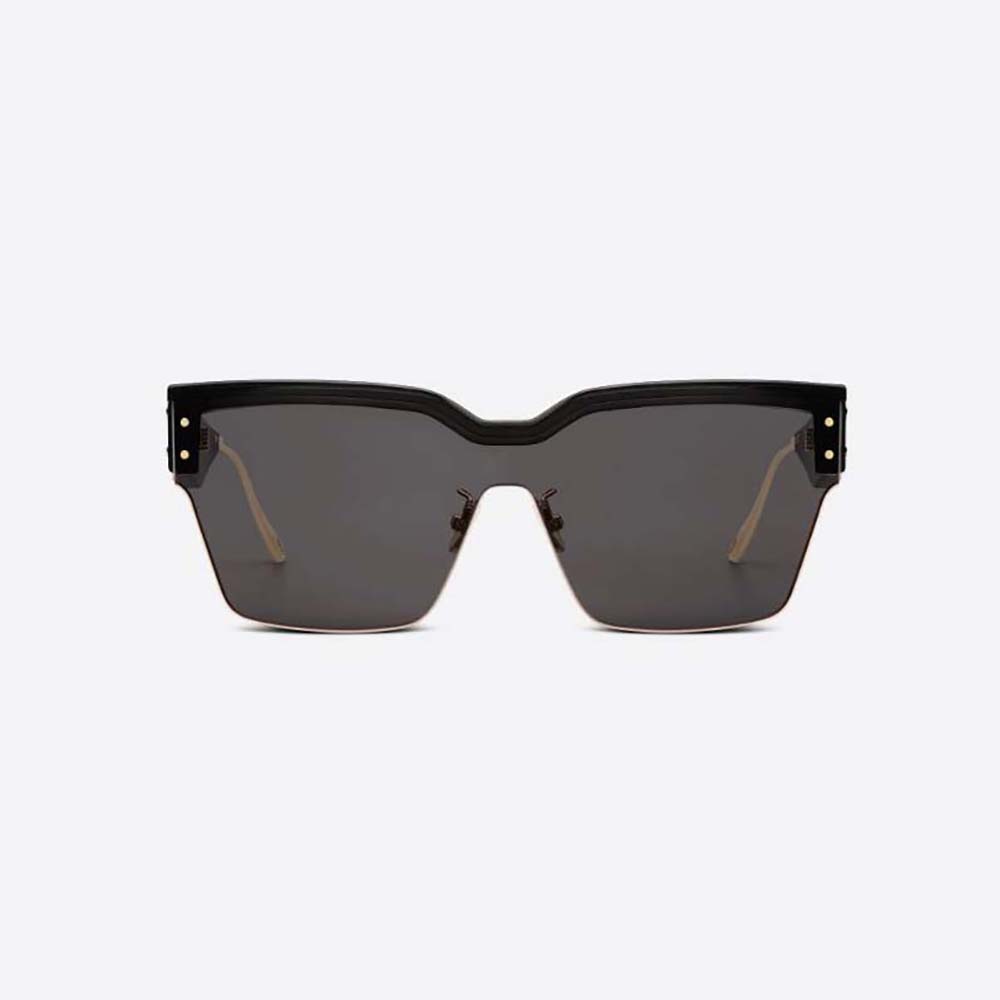 Front view of Dior Women DiorClub M4U Gray Mask Sunglasses in black