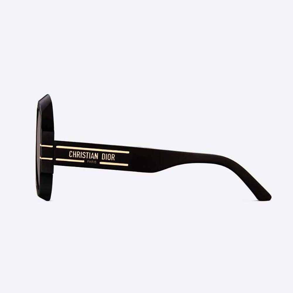 Side profile showing sleek black acetate frame of DiorSignature S1U sunglasses