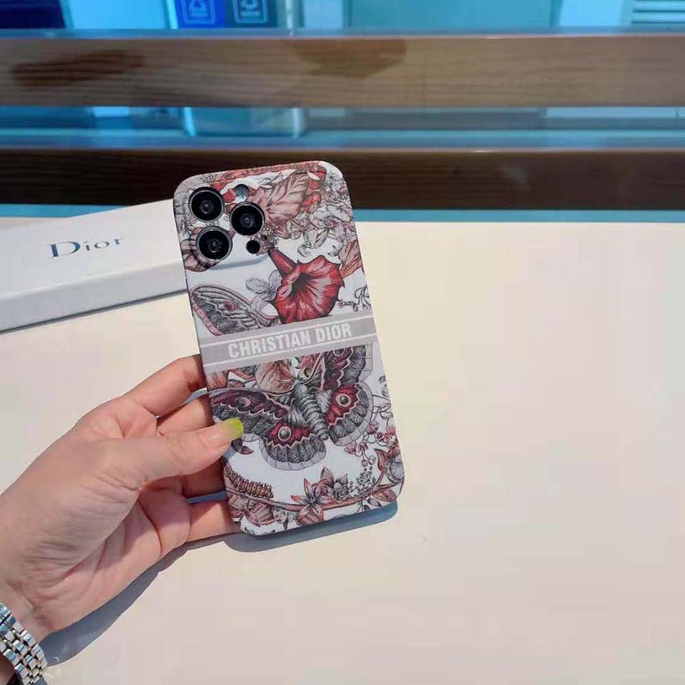 Side angle showing slim silhouette of Dior Women Diortravel Cover for iPhone