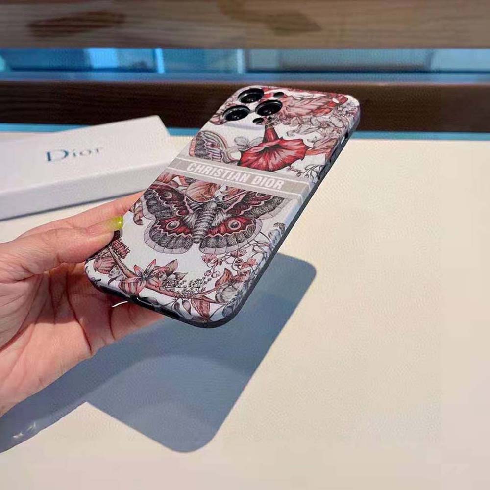 Dior Women Diortravel Cover for Apple iPhone Toile De Jouy Reverse Printed Calfskin - image 7