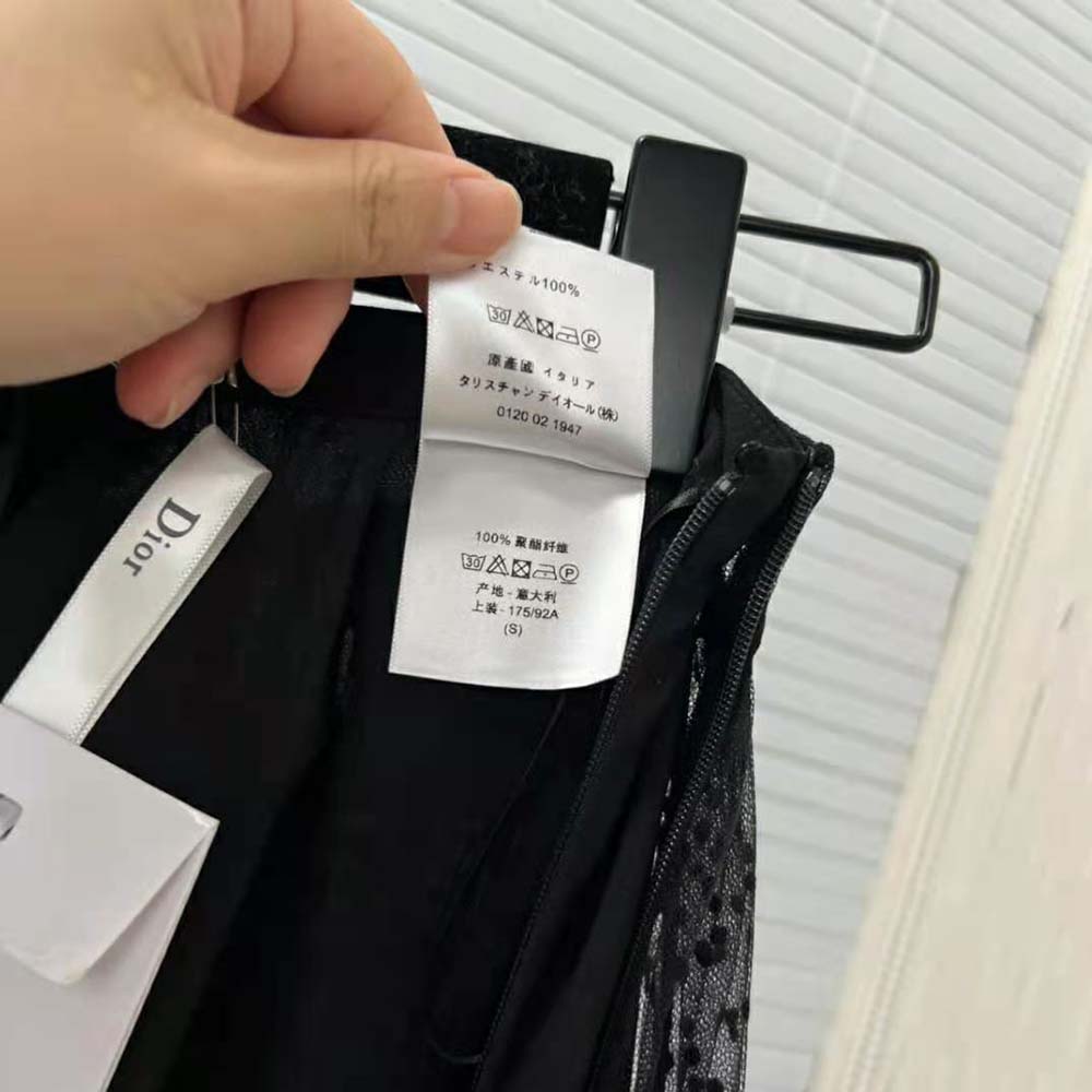 Dior Women Flared Mid-Length Skirt Black Plumetis Tulle - image 10