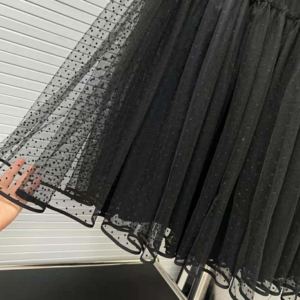 Dior Women Flared Mid-Length Skirt Black Plumetis Tulle - image 8