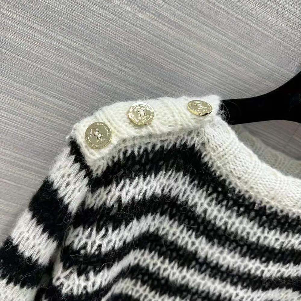 Dior Women Marinière Sweater Navy Blue and Ecru Wool Cashmere and Silk Knit with D-Stripes Motif - image 6