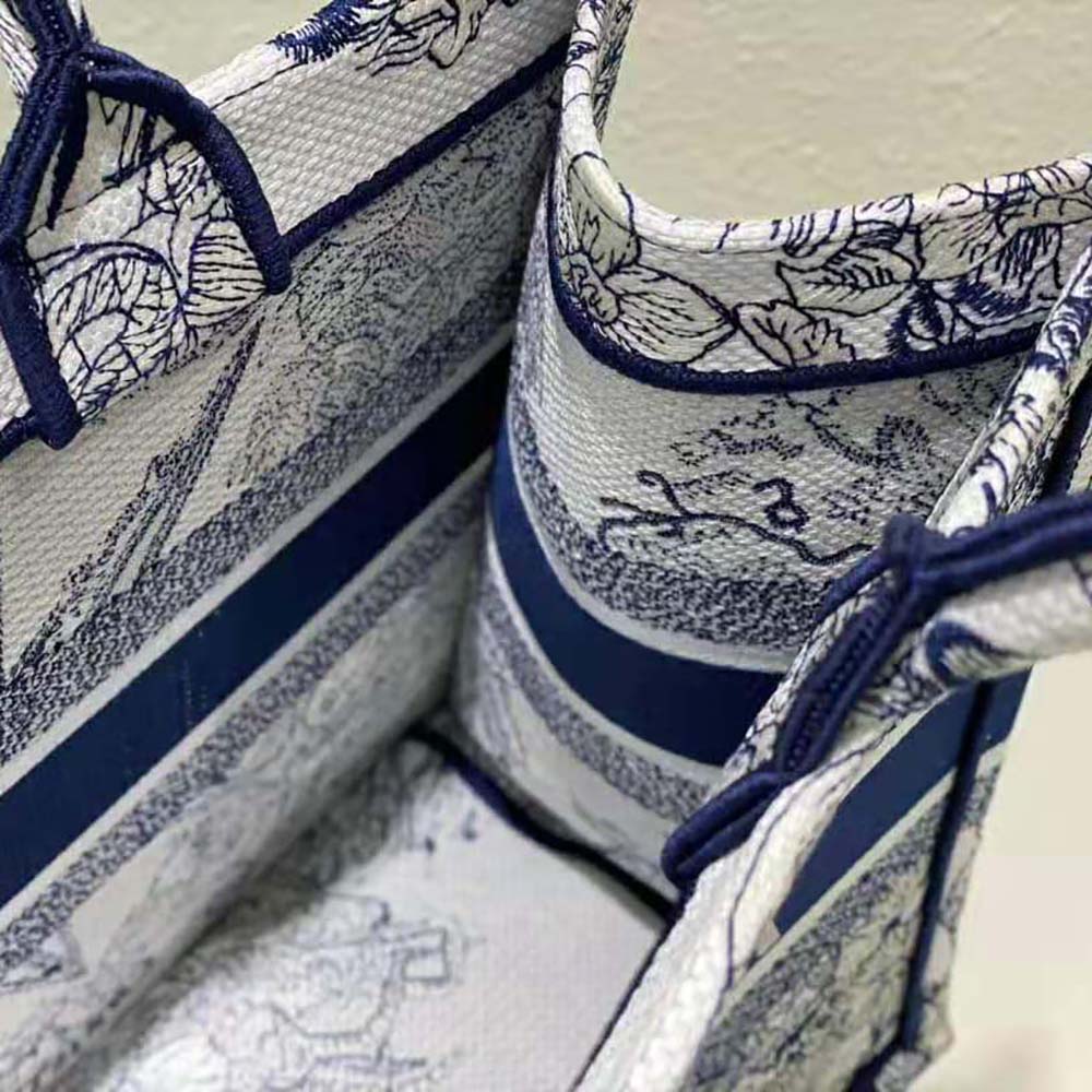 Dior Women Medium Dior Book Tote White and Blue Rêve D’Infini Embroidery - image 8