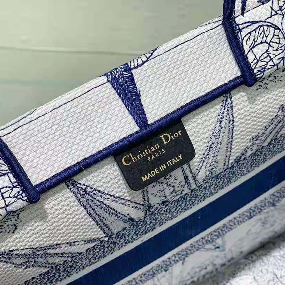 Dior Women Medium Dior Book Tote White and Blue Rêve D’Infini Embroidery - image 7