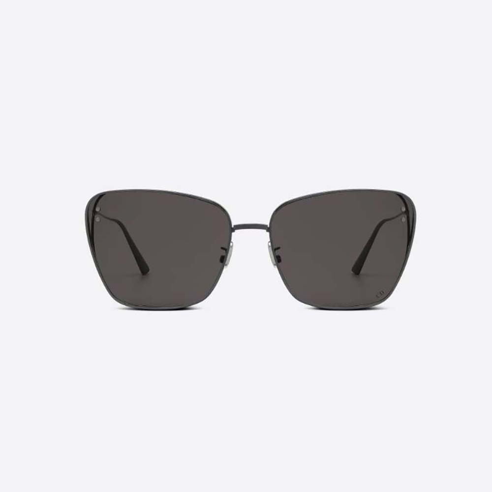 Front view of Dior Women MissDior B2U Gray Butterfly Sunglasses with black frame