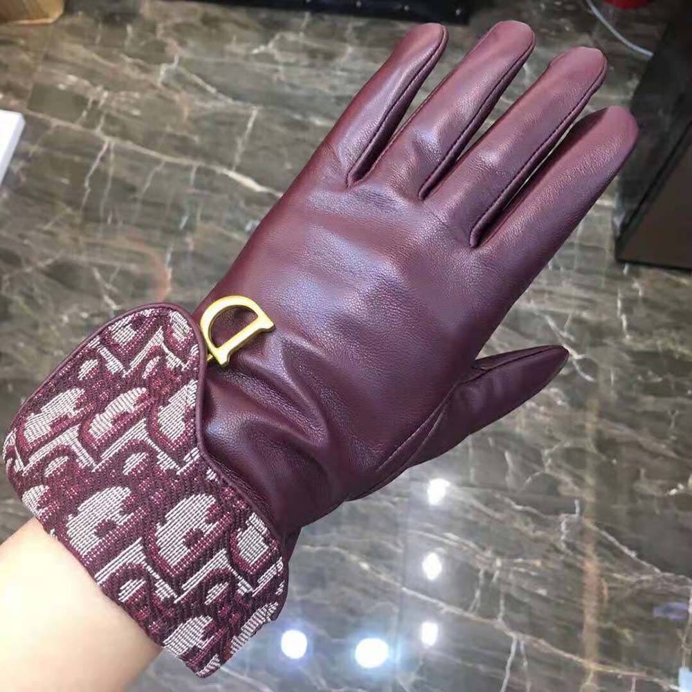Dior Women Saddle Gloves Navy Blue Smooth Lambskin - image 4