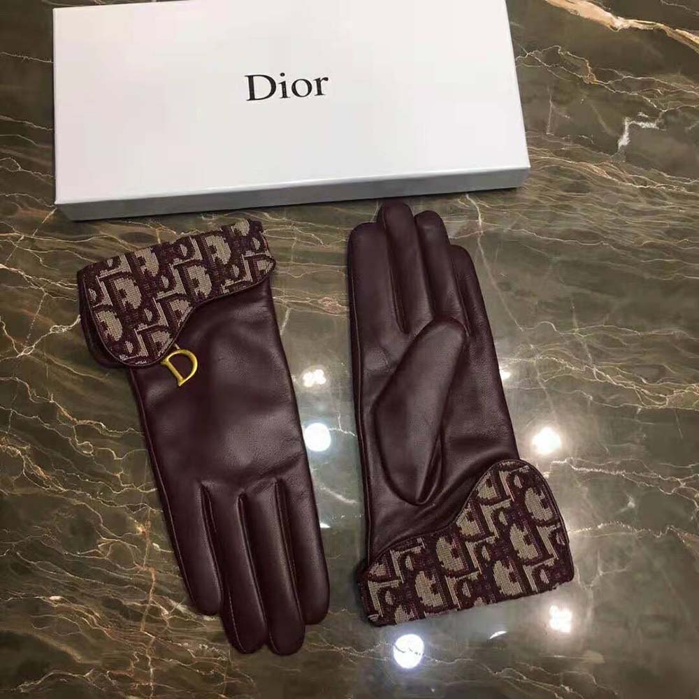Dior Women Saddle Gloves Navy Blue Smooth Lambskin - image 6